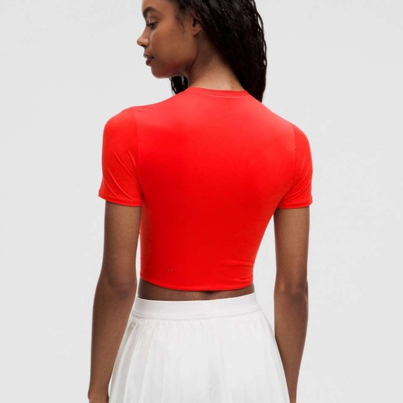 Lululemon Nulu Crewneck Cropped T-Shirt XL - Hot Heat - Picture 3 of 12